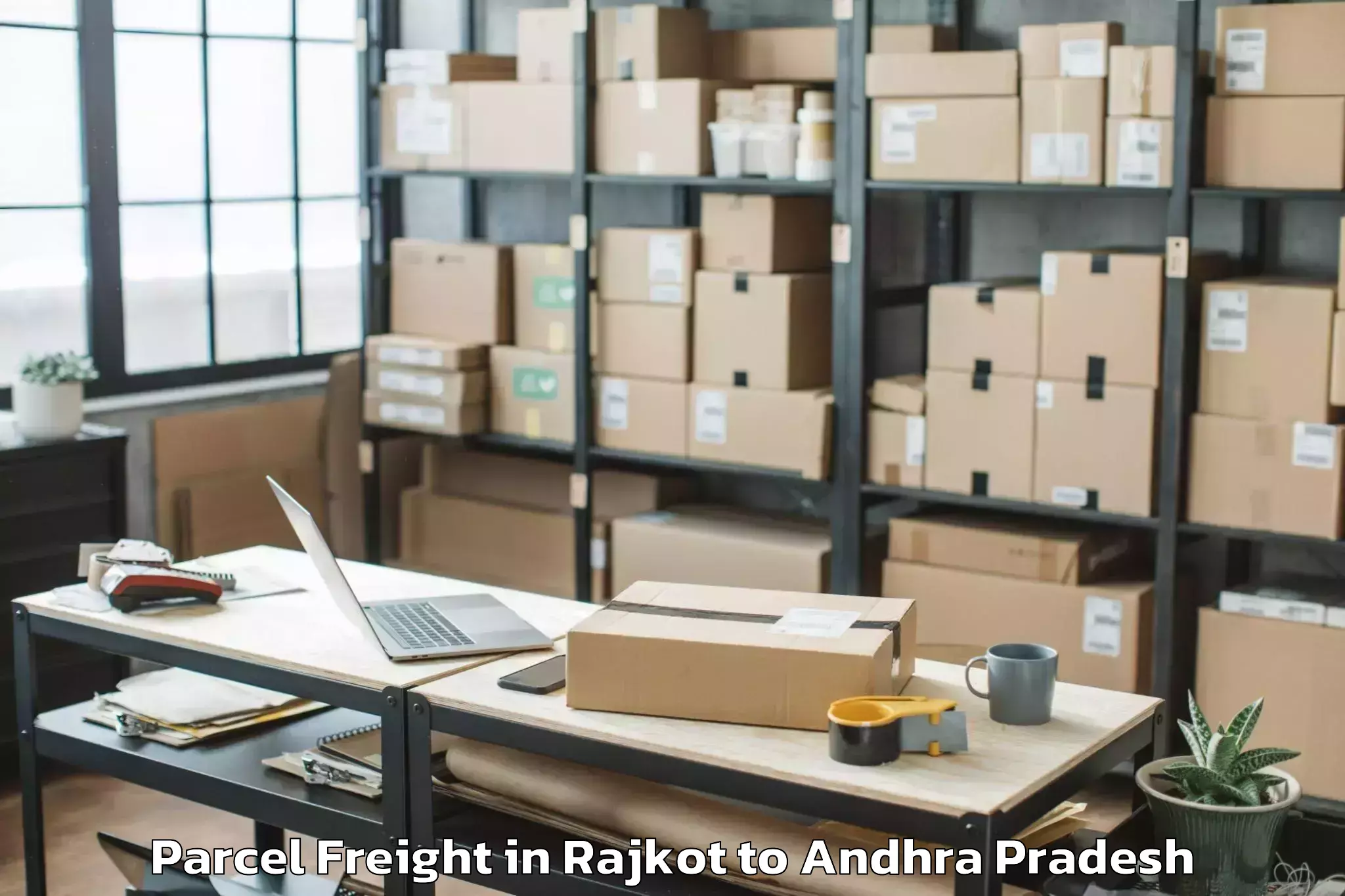 Hassle-Free Rajkot to Atchutapuram Parcel Freight